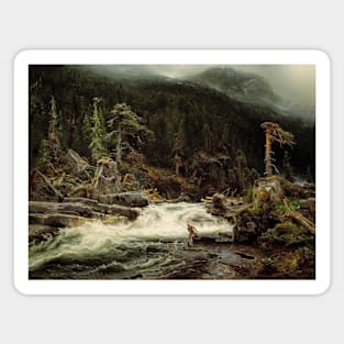 Waterfall in Telemark by August Cappelen Magnet